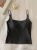Camisola tomara que caia em U para mulheres com bojos de látex, alças finas integradas, efeito modelador, adequada para usar como peça externa, lindo design nas costas, roupa íntima de base
