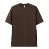 Venta al por mayor de camisetas nuevas de verano de tacto frío, peso pesado, Sorona, manga corta, antibacterianas, color liso, versátiles, con cuello redondo holgado y manga corta.