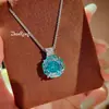 Colar Octogonal Milênio Rosa Seco Corte Gelo Azul Pingente Rosa Vermelho Diamante de Alto Carbono Brincos Coloridos Anel de Pedra Preciosa para Mulheres