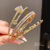 Pulseira Aberta Estilo Coreano Zircônia Cúbica Coração Geométrico Nó de Bambu Pulseira de Luxo Leve Sensação de Alto Padrão Design com Senso Joia de Mão de Nicho Atacado