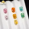 Flor de hielo corte acero de alto carbono taladro bisel rectangular colección de colores piedra desnuda al por mayor circonita cúbica sintética óxido