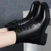 Botas Martin de cuero suave de suela gruesa de comercio exterior transfronterizas, nuevas botas cortas de algodón afelpado de invierno 2024, zapatos de suela plana para primavera y otoño