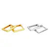 Brincos Quadrados Brilhantes Transfronteiriços, Design de Nicho Minimalista, Estilo de Luxo Leve, Presilhas de Orelha Femininas, Brincos Descolados e Modernos