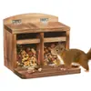 Comedouro de Esquilo de Madeira para Alimentar Hamsters de Estimação ao Ar Livre