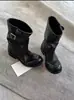 Botas súper suaves de piel de vaca para chicas de casa, nuevo estilo otoño e invierno 2026, botas de montar con tacón grueso para mujer, botas largas rectas adelgazantes y versátiles