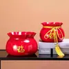 Saco da Sorte vaso de flor grande Lanche de Ano Novo balde de flor de bênção Salgueiro Prateado Azevinho phalaenopsis Ferro Dourado arranjo de flores de sala de estar de luxo leve
