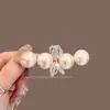 Pasador de Pelo Minimalista Retro Estilo Francés con Perlas y Pedrería Pinza para Flequillo y Cabello Fino Accesorios para el Cabello para Mujeres