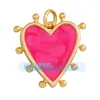 P04 L49B Acessórios para joias DIY AMOR AMOR coração zircônia vermelha óleo pingando asas de cupido
