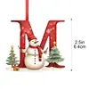 Boneco de Neve de Natal Transfronteiriço 26 Letras 2D Acrílico Decoração de Natal para Interior Enfeite Pendurável Enfeite Pendurável para Carro Enfeite Pendurável para Carro