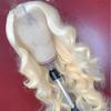 Peruca Feminina Amazon Cabelo Longo Dourado Claro Comércio Exterior Nova Peruca Moda Europeia e Americana Cabelo Longo Cacheado Entrega em Uma Peça