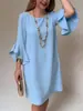 Sitios Independientes de Amazon Europeos y Americanos: Nuevo Vestido de Verano Estilo Elegante con Volantes y Mangas de Campana Ajustado, Elegante y Cómodo