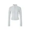 Chamarra Adelgazante de Manga Larga para Mujer, Cuello Alto, Cierre de Cremallera, Secado Rápido, Transpirable, Ropa Exterior para Correr y Fitness, Camiseta de Secado Rápido para Mujer
