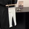 Pantalones anchos para niña, estilo occidental, primavera 2025, nuevos pantalones largos con costuras de encaje para niña, pantalones casuales, estilo occidental que combina con todo.
