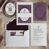 Set de invitaciones de boda con insignia repujada vintage con un toque de alta gama, encaje y diseño repujado único, tarjeta de invitación de boda nueva estilo occidental
