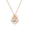Colar de Luxo Leve Estilo Coreano Feminino Versátil Design de Nicho Pingente de Coroa Dourada Outono e Inverno Elegante Corrente para Clavícula Joias sem Cor