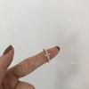 Anillo de Zircón Perla Mujer Diseño Nicho Personalizado Versátil Anillo de Dedo Apilable Anillo de Dedo Índice Abierto Ajustable