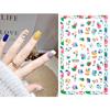 Internet Vermelho Nail Art Stickers Leopardo Europeu e Americano Animal Textura pintado à mão Cartoon Nail Art Stickers Little Red Book Decoração Adesivos de unhas