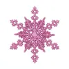 Decoraciones Navideñas 10cm Copos de Nieve, Copos de Nieve con Polvo de Plástico, Colgantes de Copo de Nieve Huecos para Decoración de Árbol de Navidad