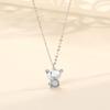Elaine Jewelry - Collar de plata de ley S925 con diseño de oso de dibujos animados, joyería de moda con diamantes, cadena para clavícula para mujer