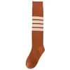 Calcetines de pantorrilla para primavera, Calcetines de algodón, Calcetines versátiles adelgazantes de cuatro rayas, Calcetines largos para mujer, Estilo Preppy, Estilo Jk, Estilo Japonés, Versión Coreana, Calcetines Tb