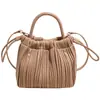 Bolso de Hombro Plegado Otoñal Textura Casual para el Trabajo 2025 Bolso Cubo para Mujer Nuevo Bolso de Mano de Moda Bolso Cruzado