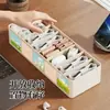 Caja de Almacenamiento para Cables de Datos Cable de Carga Cable Cargador de Teléfono Organizador Compartimentado Artefacto de Organización Caja a Prueba de Polvo para Escritorio Gestión de Cables