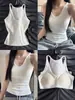 Camisola con escote en U y copas en el pecho para mujer, Ropa exterior de verano, Anti-exposición, Corte ajustado, Top base sexy con un toque de alta gama, Camiseta sin mangas para interior
