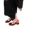 Sandalias Zizhong de Punta Roja para Mujer Zapatos plateados de Punta Cuadrada Verano Francés Nuevos de Tacón Alto 2025 Zapatos Mary Jane