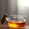 Mango de Madera Personalizado Taza de Feria de Vidrio Resistente al Calor Juego de Coladores de Té Estilo Japonés Filtro de Té Divisor de Té Accesorios para Juego de Té