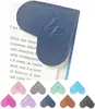 Marcador de Libro Creativo de Cuero en Forma de Corazón con Iniciales, Lindo Marcador de Esquina de Libro