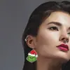 Nuevos Pendientes Acrílicos Lindos Joyería Transfronteriza Europeos y Americanos Navidad Dibujos Animados Serie Grinch Pendientes