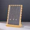Estante de madera y bambú para guardar joyas, expositor de escritorio para colgar collares, tablero para colgantes, accesorios para puestos, estante para joyas.