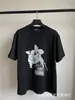 Erd Melancólico Rico Segunda Generación Estampado de Letras Viejo Holgado Retro Vintage Camiseta de Manga Corta para Hombre y Mujer Tendencia Verano