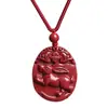 Collar con Colgante de Cinabrio Crudo de los Doce Zodiacos con Arena Morada Dorada de Alto Contenido para Hombres y Mujeres, Joyería para Regalo al por Mayor