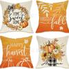 Funda de Almohada Caliente de Otoño para Acción de Gracias Transfronteriza Enano Calabaza Decoración del Hogar Venta Directa de Fábrica Funda de Almohada de Lino