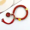 Pulsera Thangka Estilo Tíbet con Cinco Deidades de la Riqueza, Pulsera Tejida a Mano con Tara Verde y Cinco Santos, Pulsera Caja Gahu