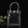 Mangueira de PVC transparente com impressão de cor personalizada, embalagem portátil, sacola de compras plástica, bolsa de compras de PVC, logotipo imprimível