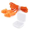 Tampões de ouvido espiral de árvore de Natal com cordão anti-queda para aprendizado, viagem, trabalho, redução de ruído, à prova de som, natação, à prova d'água