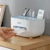 Caja de Pañuelos con Almacenamiento para Control Remoto Estilo Nórdico, Dedicada para Mesa de Café de Sala de Estar, Caja de Almacenamiento Multifuncional Creativa con Tapa