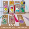 Marcador de Página de Flores Secas Artesanal Material DIY Espécime Transparente Cola Caseira Planta em Relevo Adesivo em Relevo Garrafa Aluno do Ensino Fundamental