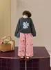 Pantalones rectos versátiles de dibujos animados lindos y divertidos para niños y niñas, 26 nuevos estilos de otoño, pantalones anchos holgados para niños, pantalones largos para bebé