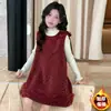 Conjunto de Falda con Chaleco para Niña Otoño/Invierno 2026 Estilo Nuevo Chica del Bosque Otoño Único Super Hermoso Falda Conjunto de Dos Piezas