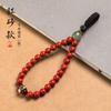 Cinnabar Llavero Colgante Cadena Año de Nacimiento del Zodíaco Buda para el Año del Caballo Creativo Unisex Paz Plata Pura Jade Hetian