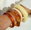 Joyería Europea y Americana, Diseño de Moda, Pulseras de Codo Acrílicas, Combinación de Colores Retro, Pulseras y Brazaletes Exagerados de Alta Gama