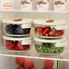 Cesta Coladora Estilo Nuevo con Tapa para Cocina Hogar Lavado de Frutas Caja de Almacenamiento para Refrigerador Doble Capa Engrosada Fregadero Colador Venta al por Mayor