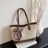Bolso Tote de Estilo Coreano de Moda para Mujer de Este Año, Nuevo Modelo Primavera 2026, Bolso de Hombro Color Block, Bolso Versátil de Axila