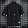 Camiseta de manga corta para hombre, estilo waffle, nueva marca de moda de verano 2024, de dos piezas, de manga corta, holgada, con cuello redondo, para hombre.