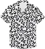 Camisa de Manga Curta Estilo Japonês Personalizada Estampa de Leopardo Manga Curta Impressão Digital Masculina Toque de Alto Padrão Camisa Não Amassa Elástica em Quatro Direções Masculina