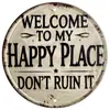 Retro Divertido Americano Lata Redonda Inglesa Pintura Placa de Aluminio Señal Slogan de Advertencia Amazon Transfronterizo Decorativa Placa Colgante