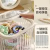 Caja de almacenamiento para accesorios para el cabello con tapa de botón pulsador, transparente, a prueba de polvo y hermética, para organizar joyas, pasadores y ligas para el cabello en un escritorio; gran capacidad